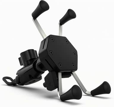 Suporte de Celular para Moto Carregador 2.4a USB Garra Fixação no Retrovisor ou Parafuso do Guidão