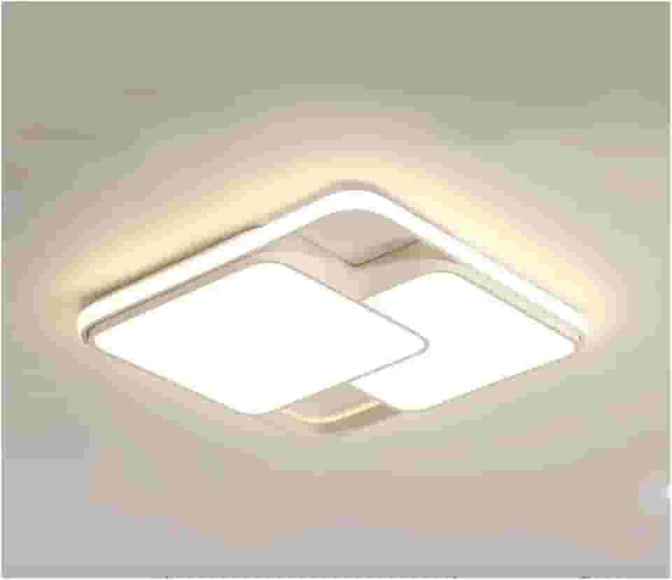 Luminária De LED De Sobrepor Quadrada Bivolt 32W 3 Em 1 Com Luz Central Dupla (Branco)
