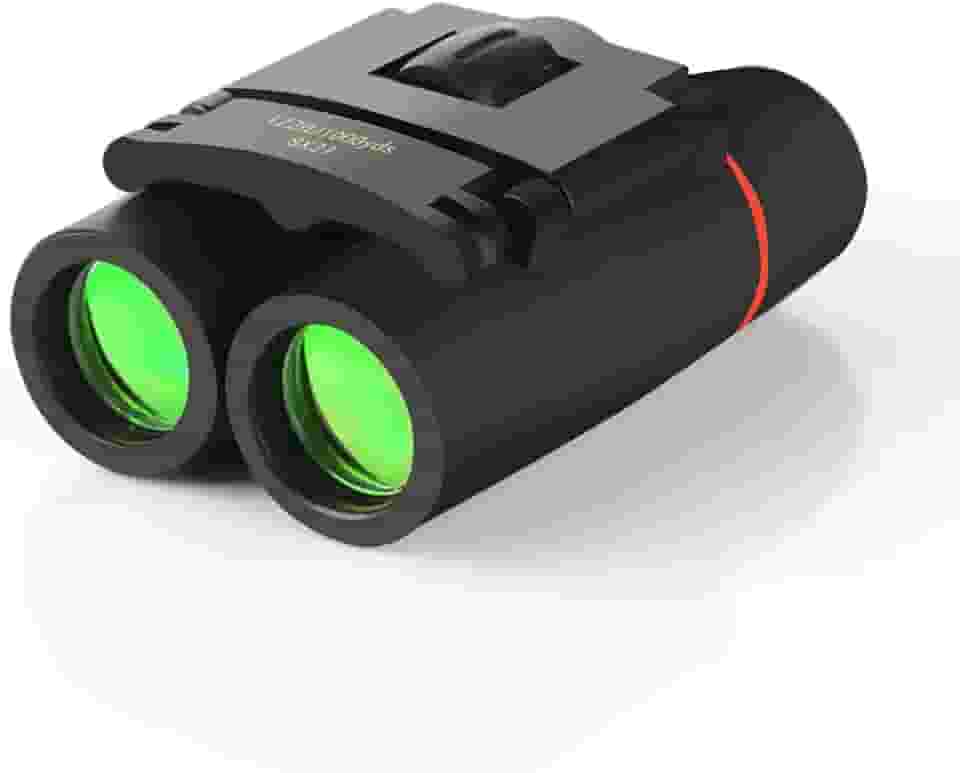 Binóculos para adultos e crianças, binóculos compactos e portáteis de alta potência, para observação de pássaros, navio de cruzeiro, viagens, itens essenciais de caça (preto, 8 × 21)