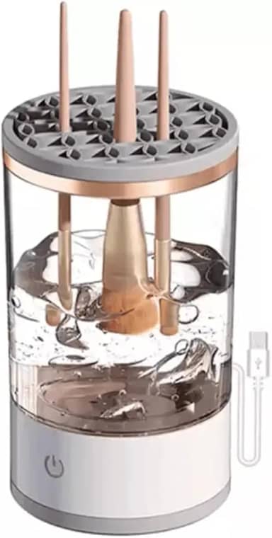 Limpador de Pincel Elétrico, Porta pincel de Maquiagem, Lava, Seca e Armazena, USB Portátil- QH Shopp