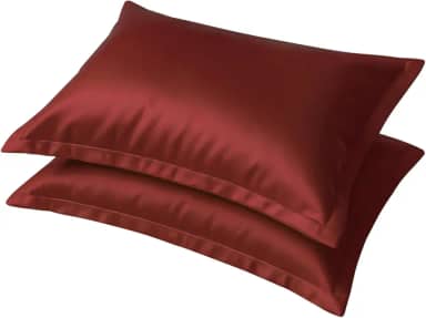 Kit 2 Fronha de Cetim Toque Suave Seda C/ 4 Abas 50x70cm Conforto Capa de Travesseiro Cabelo Antifrizz (Marsala)