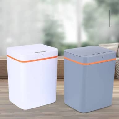 Lixeira Automática com Sensor Inteligente 15L, Sem Toque, Recarregável via USB, Abertura Rápida e Silenciosa, Ideal para Sala, Cozinha, Banheiro e Escritório (Branca) - MJ BRANDS