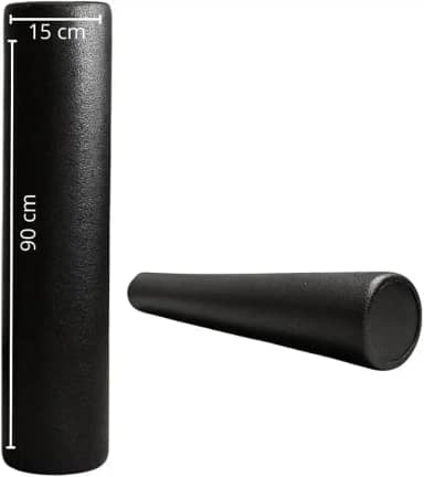 Rolo Para Exercícios 90cm Liberação Miofascial Foam Roller Massagem Pilates Yoga Academia Crossfit Relaxamento (Preto)