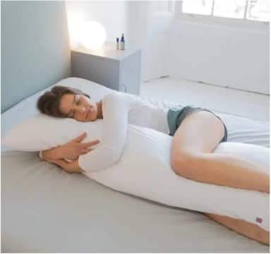 Travesseiro Corpo 100% Silicone Xuxão Grande 1,35 x 0,48M - Branco