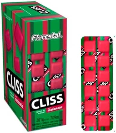 Chiclete Cliss Melancia – 12 Cartelas com 12 Unidades Cada | Total 144 Chicletes | Doce Refrescante para Revenda, Festas e Lembrancinhas