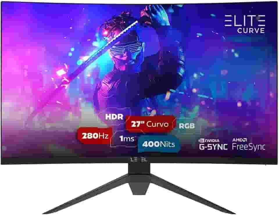 Monitor Gamer Hi Level Elite Curve 27' ELED, 280Hz, 1ms, HDR, Freesync e G-sync, Preto - W2717REC-V2