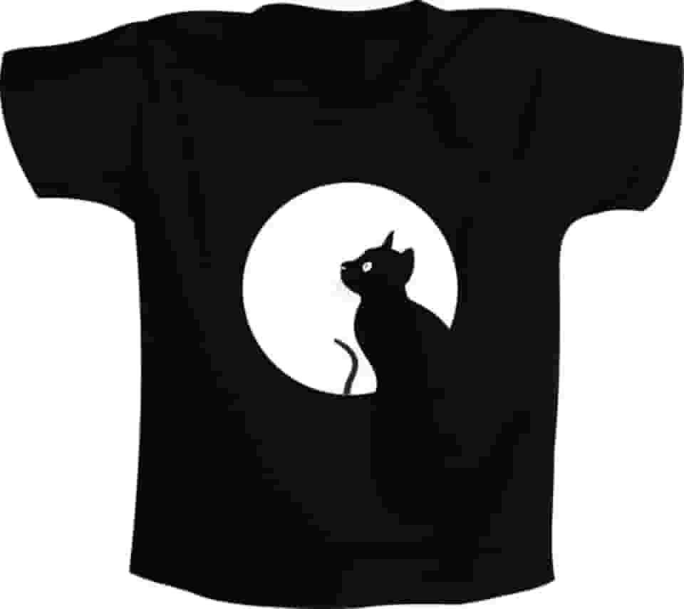 Camiseta Infantil - Halloween Lua Cheia e Gato - 100% Algodão - Moricato