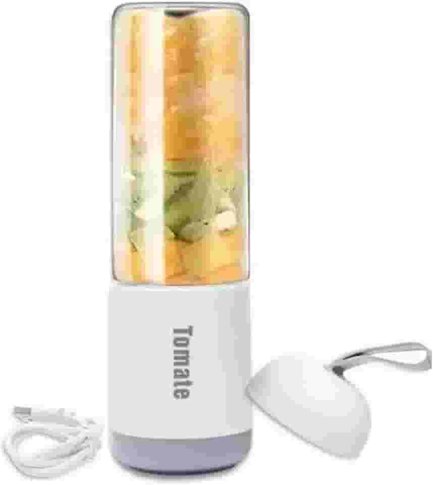 POWER TOYS Mini Liquidificador Portátil Copo de Vidro 6 Lâminas Recarregável