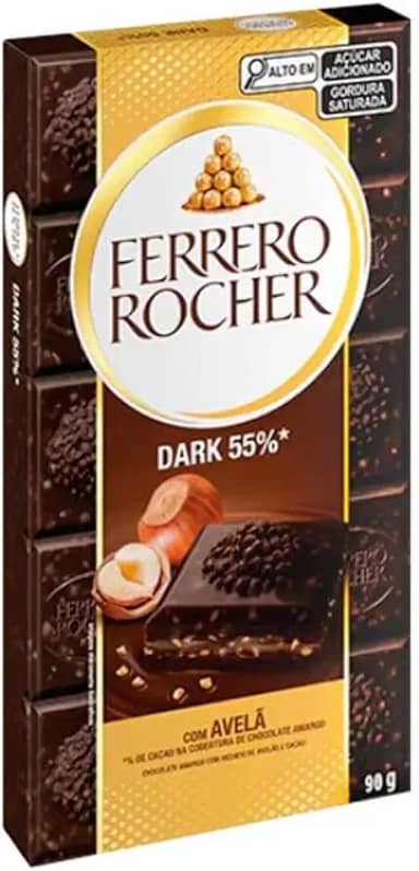 Chocolate Barra Ferrero ao Leite Dark Avelã Importado 90g