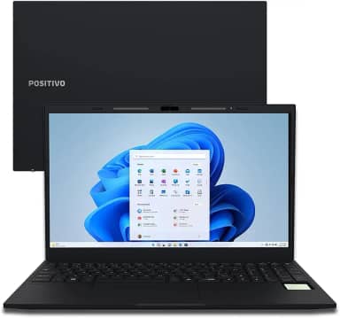 Notebook Positivo Vision R15M AMD Ryzen 5-5625U Windows 11 Home 32GB RAM 512GB SSD Wi-Fi 6 Tela 15' Full HD IPS Antirreflexo - Minitela e Tecla Copilot - Permite upgrade de memória RAM e SSD - Preto