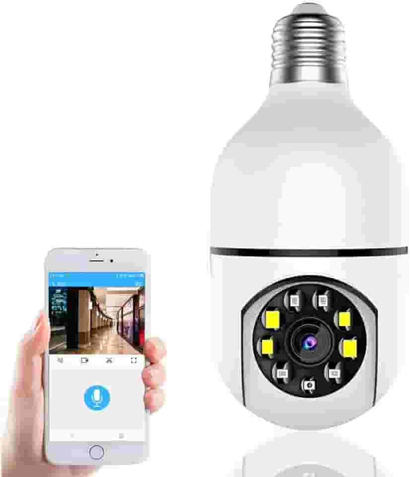 Câmera Lâmpada de Segurança Full Hd Ip Wifi Giratória 360 Visão Noturna Com Sensor de Movimento E Infravermelho