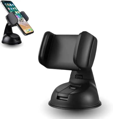 Suporte Veicular para Celular GPS Carro, Trava, Anti Queda, Ventosa Forte, Fixa em Vidro e Painel (Waze e Uber) para Smartphone - Premium Ezc®