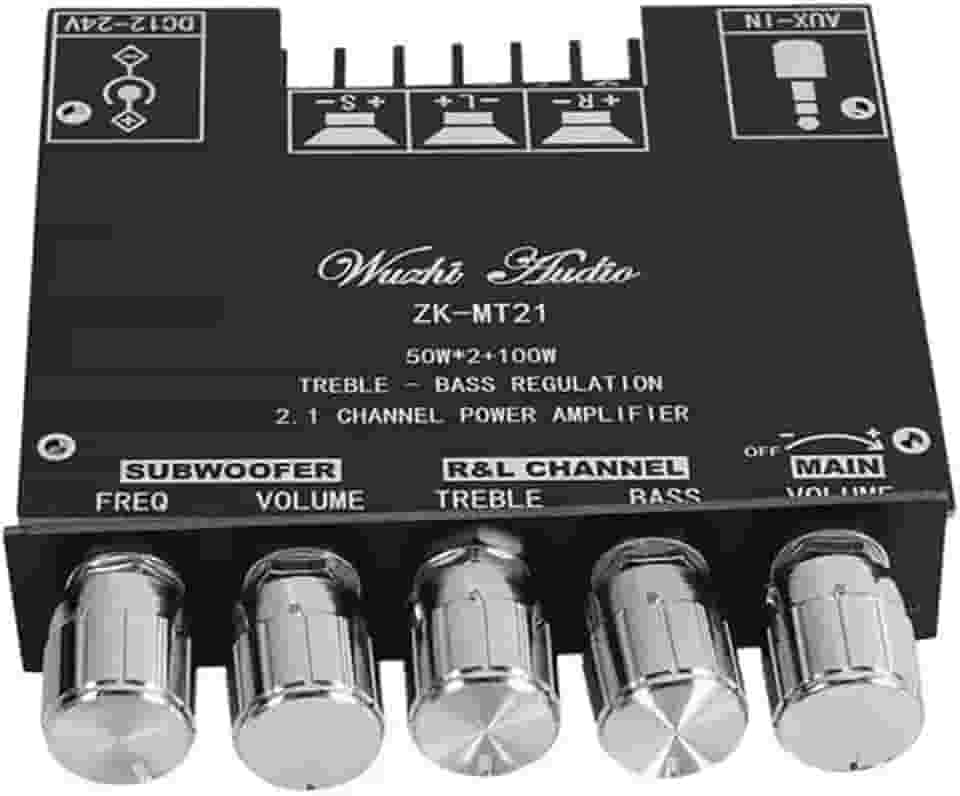 Módulo amplificador de potência de áudio de dígito AUX BT de 2.1 canais MT21 Amp de som de alta potência adequado para cornetas de 20-100W