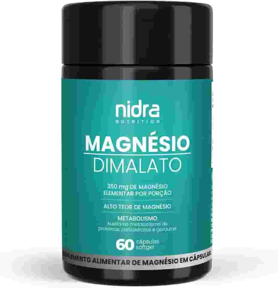 Magnésio Dimalato Premium | 60 Cápsulas Softgel | Nidra Nutrition