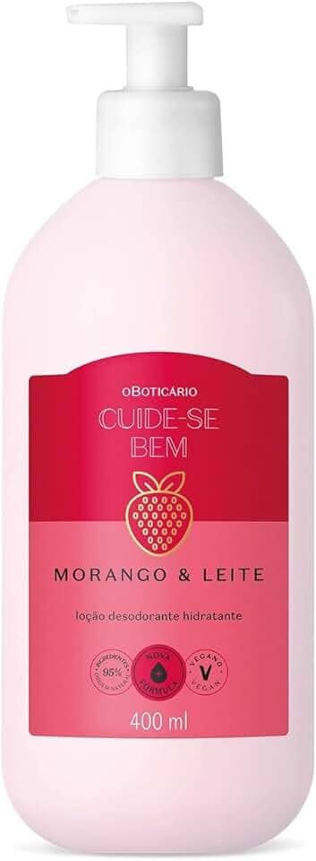 Loção Hidratante Desodorante Corporal Cuide-se Bem Morango e Leite 400ml