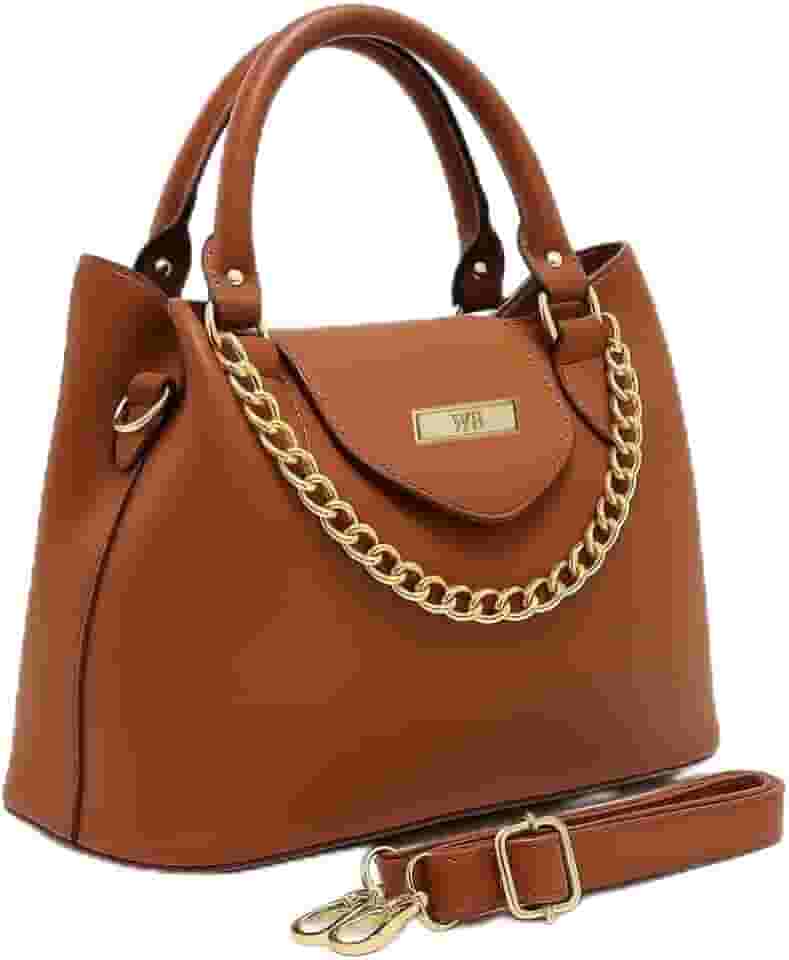 Bolsa Feminina Com Alça de Mão e Ombro Reajustável e Com Bolso Externo + Detalhe em Corrente