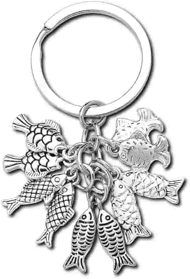 Chaveiro de peixe presentes para pescadores, presentes de pesca para homens, amantes de pesca, aniversário, Natal, Dia dos Namorados, presentes de pesca para namorado, marido, pai, vovô, isca,