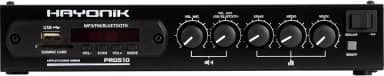 HAYONIK, Amplificador Para Som Ambiente C/Gongo Eletrônico, 50W RMS, Saída 70 Volts, Bluetooth, USB, Rádio FM, Entrada para Microfone, Equalizador - PRO510
