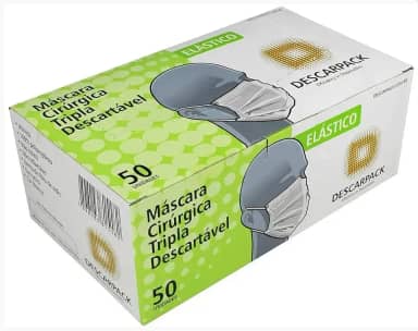 Máscara Branca com Elástico Descarpack 50und