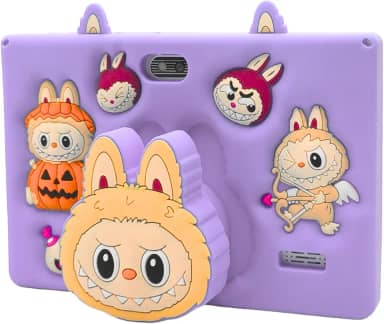 Tablet Infantil Kids E15 Tela 7" IPS 128GB / 8GB RAM Bateria 4000 mAh, Câmera 8MP, Android 12 com Capa Silicone e Alça para Entretenimento e Jogos (Roxo)