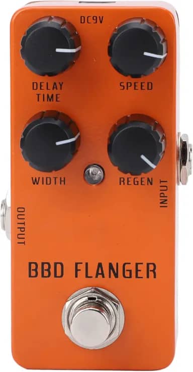 Pedal Flanger Analógico, Pedal Flanger Analógico Mini Portátil para Baixo de Guitarra Elétrica Com True Bypass Dc9v