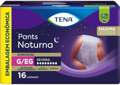 Tena Pants Noturna, Roupa Íntima para Incontinência Urinária, G/EG - 16 unidades