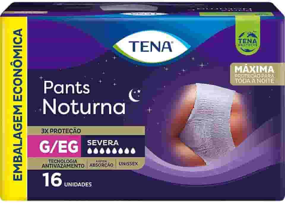 Tena Pants Noturna, Roupa Íntima para Incontinência Urinária, G/EG - 16 unidades