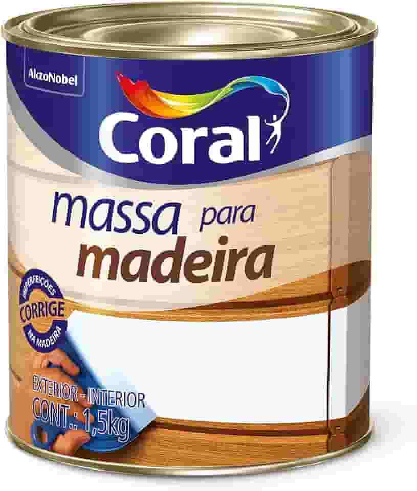 CORALIT MASSA PARA MADEIRA BRANCO 1,5KG - CORAL