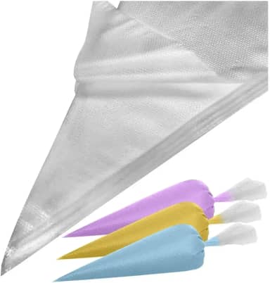 100 Sacos de Confeitar Descartáveis Médio Resistente Profissional Confeitaria Bolo Chantilly Cupcake Uso Doméstico Prático Kit Econômico Fácil de Usar Ideal para Uso Doméstico ou Profissional