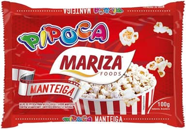 Pipoca Microondas Manteiga Mariza 100g Kit C/2 Und