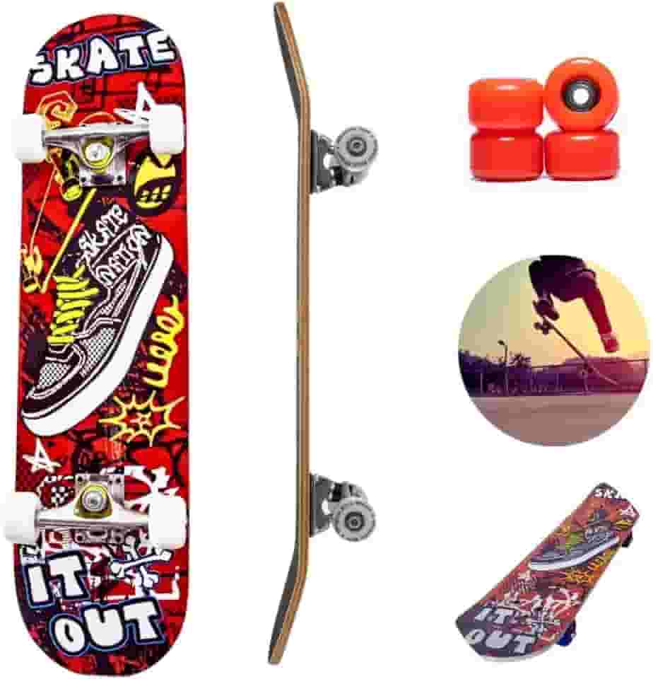 Skate Infantil Semi Profissional Juvenil Montado Completo Radical Skateboard Criança Shape com Lixa