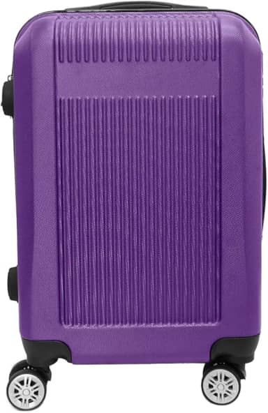 Mala de Viagem Amsterdam com Balança Digital Integrada, 4 Rodas Duplas 360°, Capa Protetora, Cor Roxa