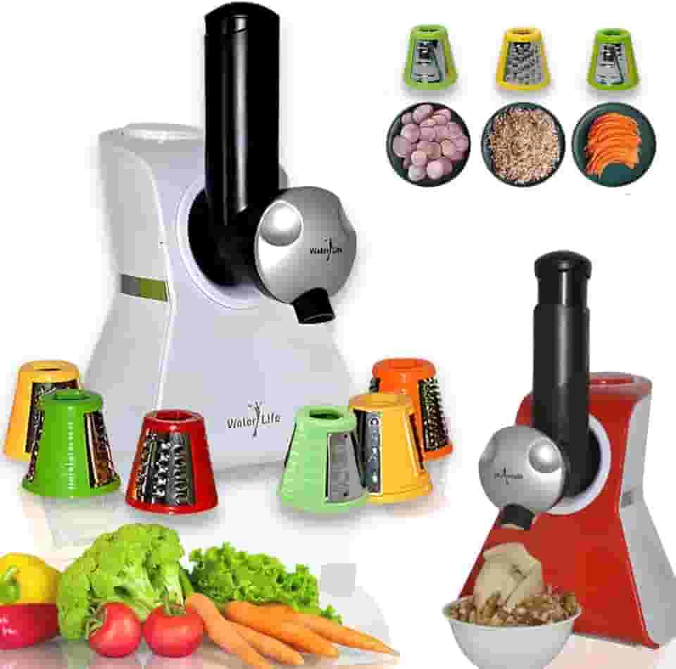 220 Branco Salad Maker 2em 1, Fatiador, Processador de Legumes, Ralador de Queijo e Máquina de Sorvete 7 acessórios 150w Water life
