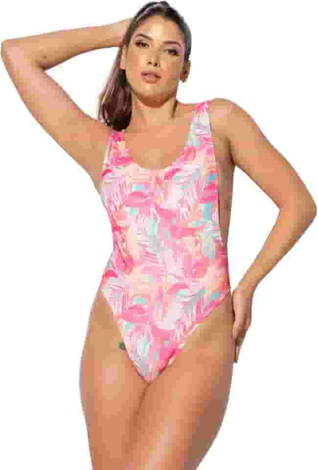 Maiô Feminino Aberto Lateral Cavado Engana Mamãe Moda Praia Asa Delta