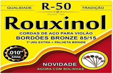 Cordas Para Violão, Rouxinol, Aço, Bronze, 85/15, 010, Com Bolinha