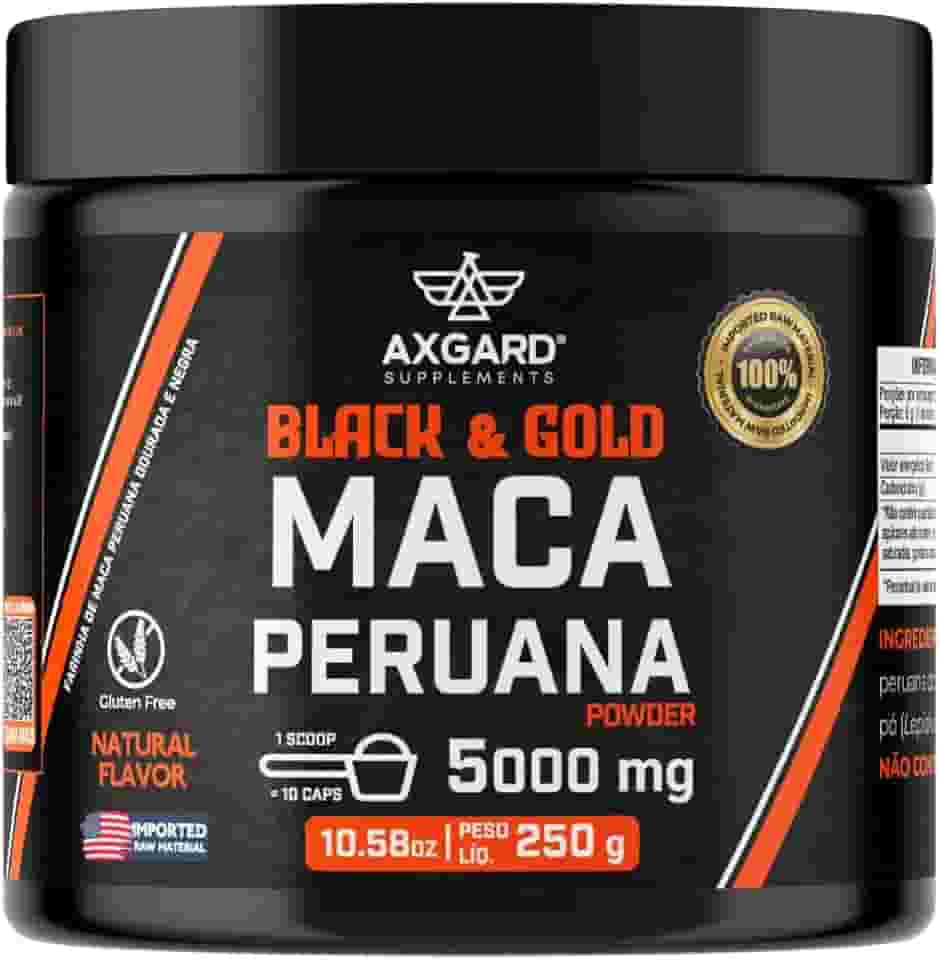 Maca Peruana 5000mg - Importada - Maca Peruana Black e Gold -250g - Matéria Prima Importada - Para Homens e Mulheres - Axgard Suplementos.