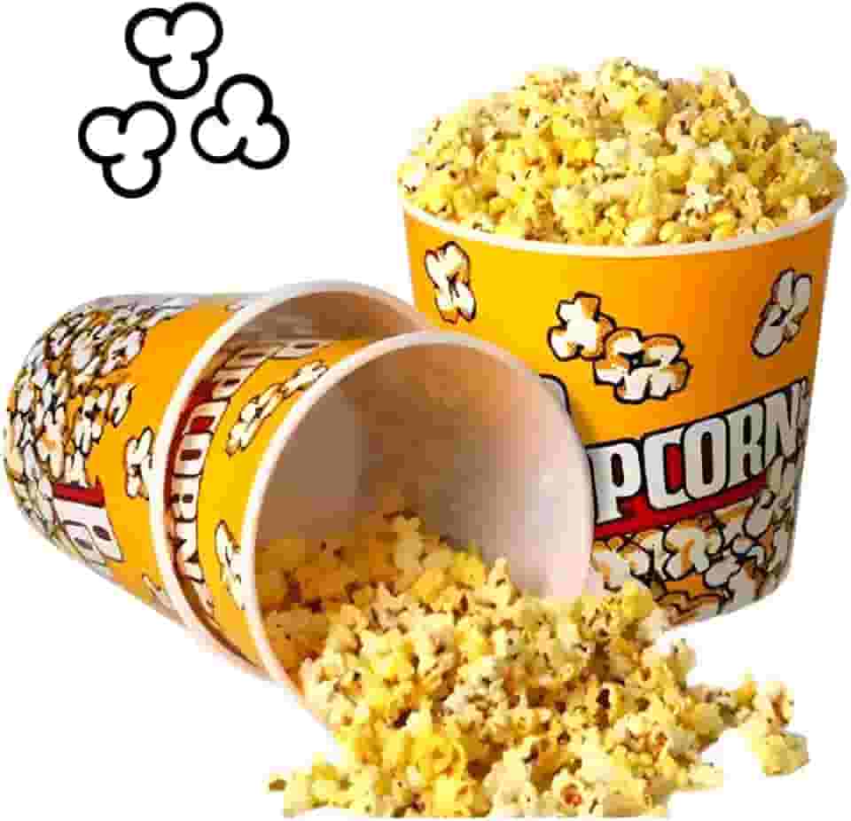 kit 2 Balde De Pipoca Tamanho 18cm x 18cm 3 Litros Para Pipoca Filme Decorado Tamanho Grande