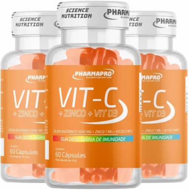 Kit 3x Vitamina C 1000mg e D3 Com Zinco Pura Pote 60 Capsulas imunidade 30 Doses Importado Original