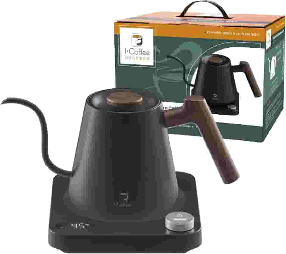 Chaleira Elétrica de Pescoço de Ganso 600ml - 900W, Controle de Temperatura 40-98°C, Aço Inoxidável 304, para Café Pour Over e Chá, 127V