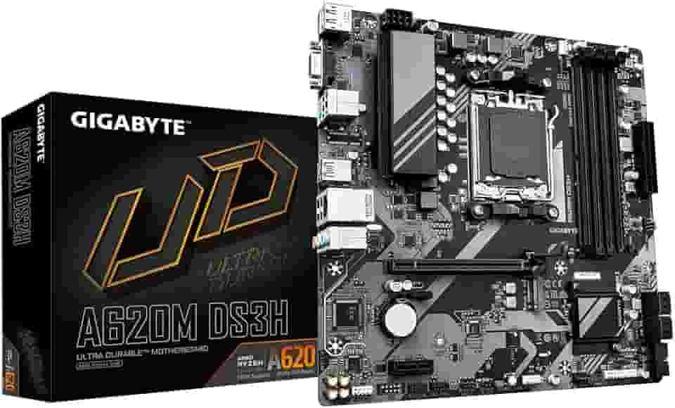Placa Mãe Gigabyte A620M DS3H (AM5/4xDDR5/HDMI/DP/VGA/USB 3.2/M.2)