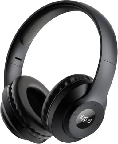 Fones de Ouvido de Rádio Fm Recarregáveis e Portáteis X5 com Melhor Recepção, Display Led, Protetores de Ouvido Macios, Receptor de Rádio de Fone de Ouvido Fm para Reuniões, Trabalhos, Caminh