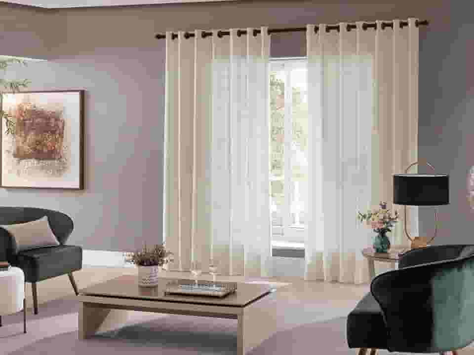 Cortina Sala Quarto Escritório Roma 300x220 Admirare Cor:Bege