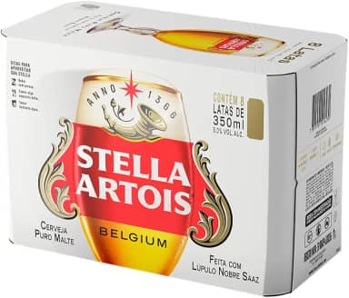 Pack Cerveja Stella Artois Sleek 350ml - 8 Unidades