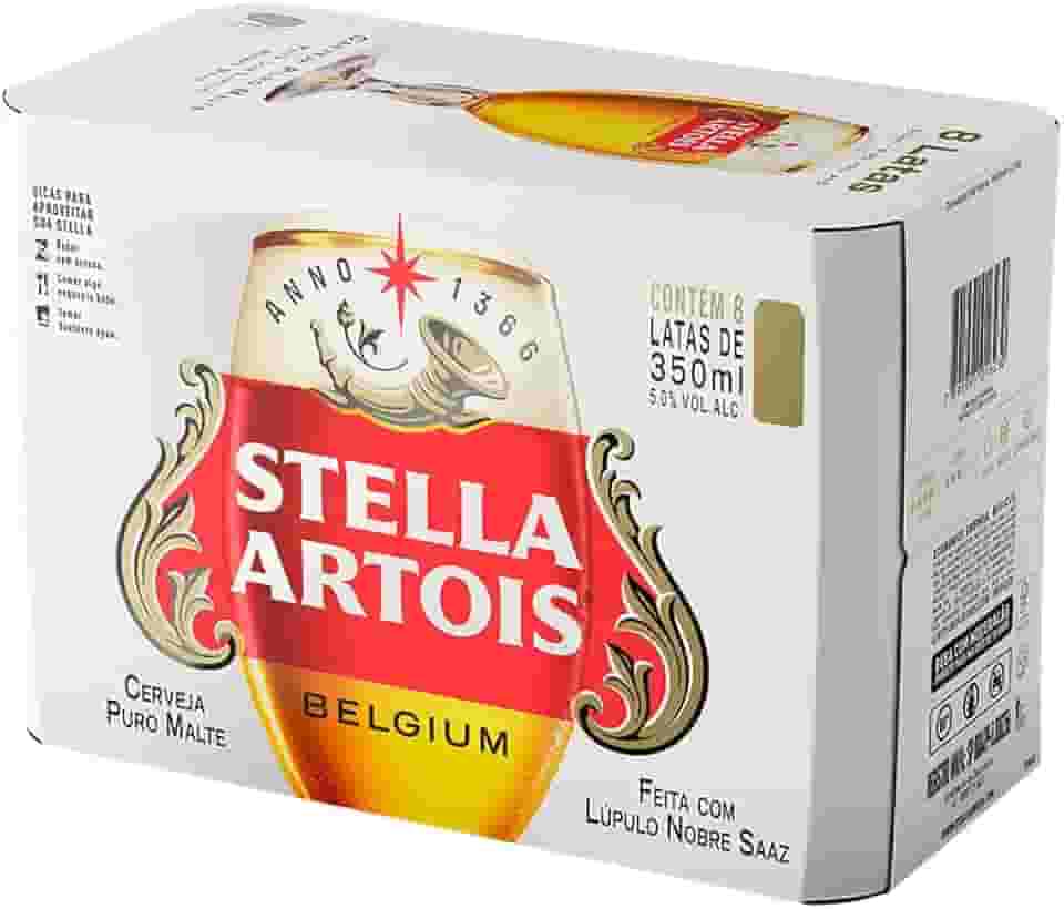 Pack Cerveja Stella Artois Sleek 350ml - 8 Unidades