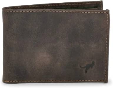 Carteira Masculina Slim Pequena Luxo Couro Legítimo Natural (Marrom Escuro)