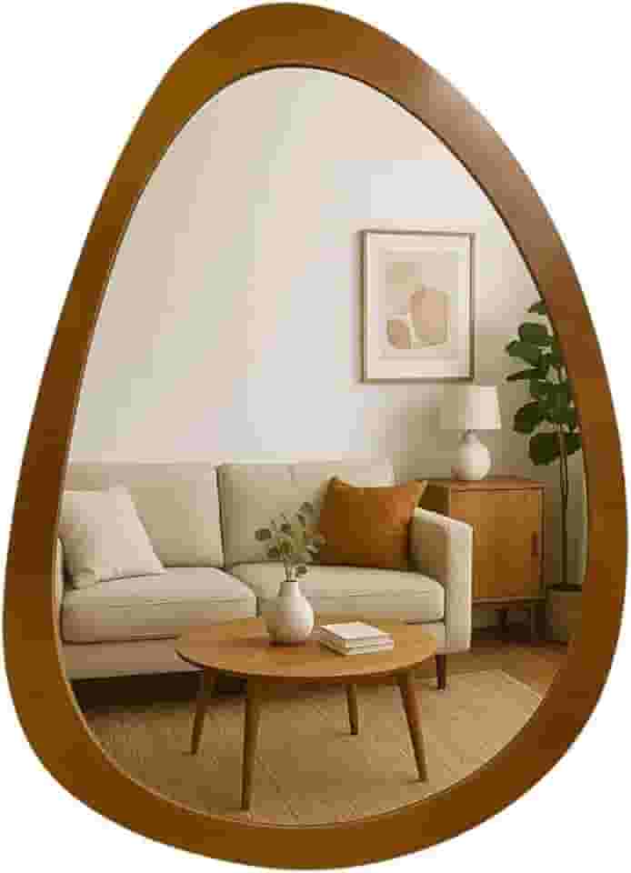 Espelho Orgânico em Moldura Elegante 65x50cm - Sofisticação Natural