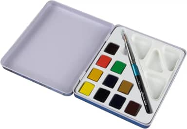 DALER ROWNEY Aquafine, Aquarela em Pastilhas com Estojo de Metal, 10 Cores