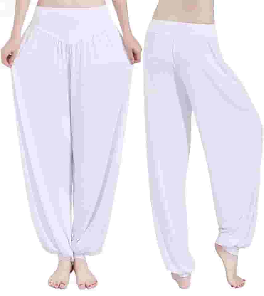 Calças Femininas de Harém Modal de Cintura Alta para Dançar e Fazer Exercícios