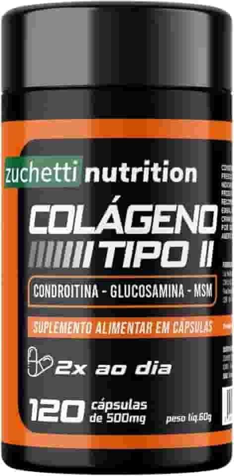 Colágeno Tipo 2 Condroitina e Glucosamina Msm 120 Cápsulas 500mg Zuchetti nutrition
