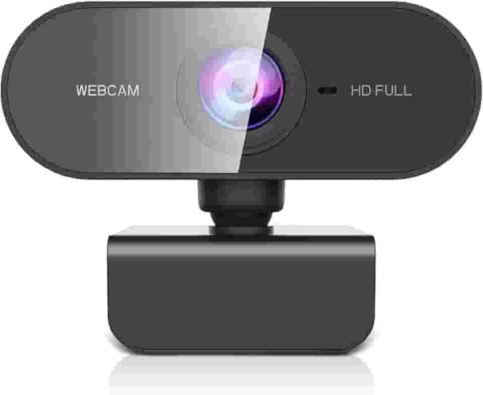 Webcam com microfone para desktop, ZZCP Full HD 1080P Live Streaming Web Cam, Auto Focus Plug and Play Câmera de computador USB para laptop/PC/Mac, estudo online, chamadas de vídeo e conferências